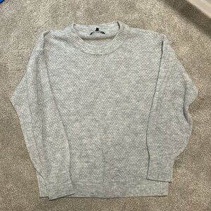Quince alpaca wool diamond stitch crew.  Size xl grey.